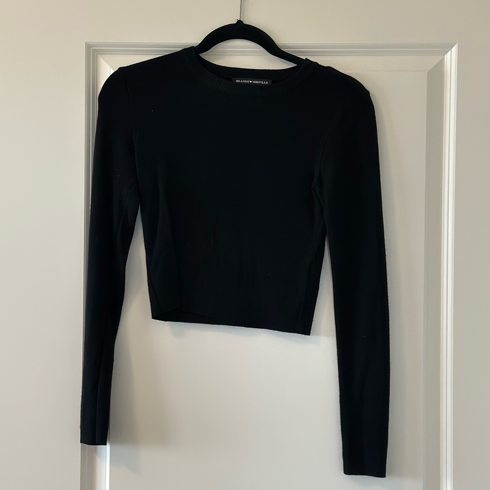 Semi-cropped black sweater